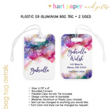 Rainbow Alcohol Ink Marble Luggage Bag Tag