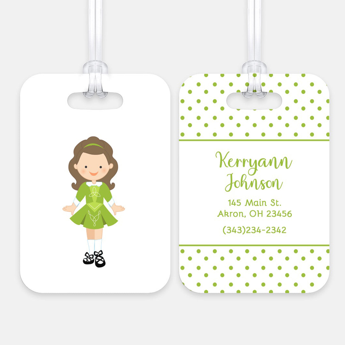 Irish Dancer Dancing Dance Luggage Bag Tag Personalized Custom