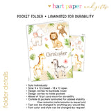 Safari Jungle Animals Personalized 2-Pocket Folder