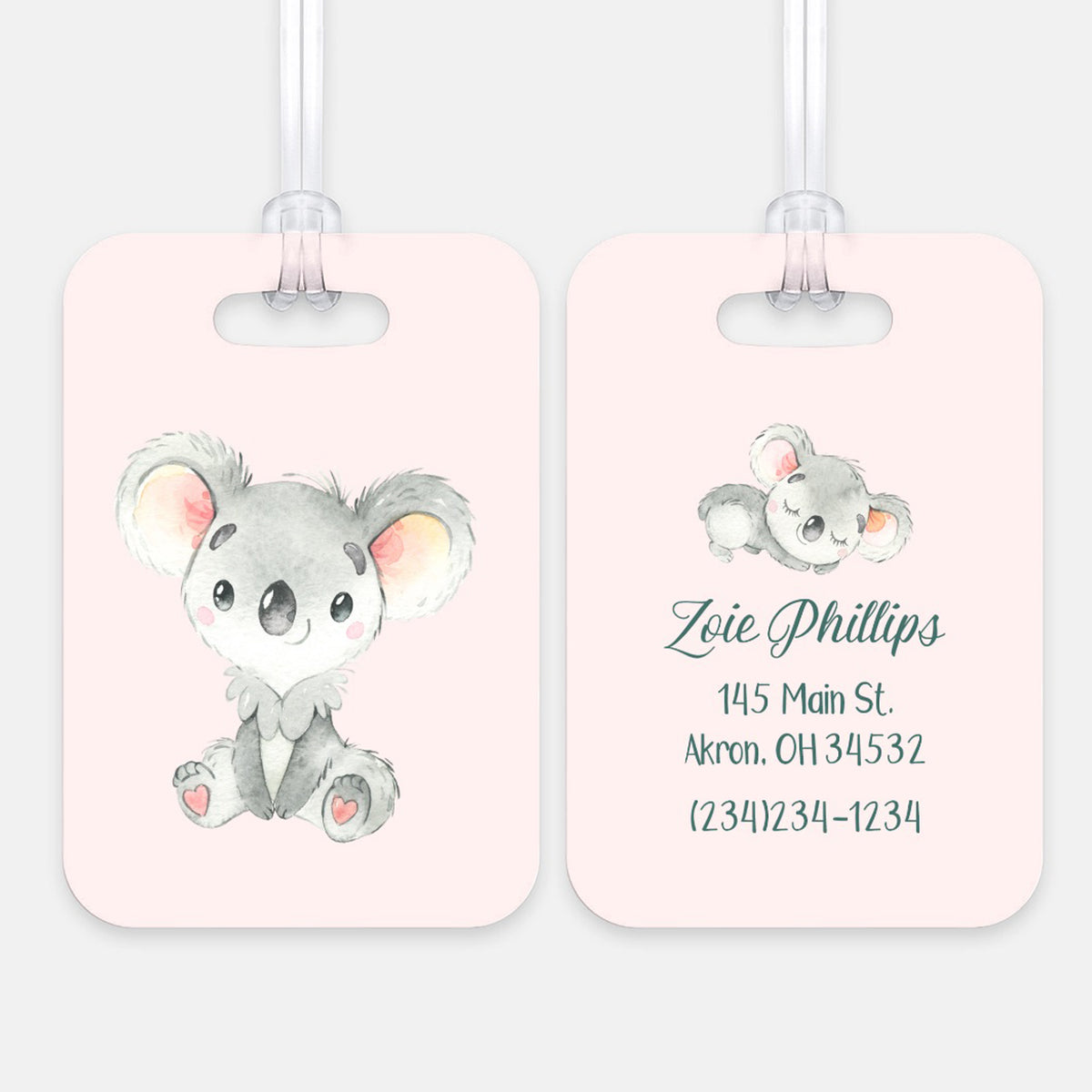 Koala Bear Luggage Bag Tag Personalized Custom