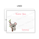 Koala Bears Thank You Note Card Stationery • Fill in Blank, Lined or Blank Cards