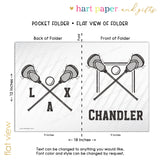 Lacrosse LAX Sports Personalized 2-Pocket Folder