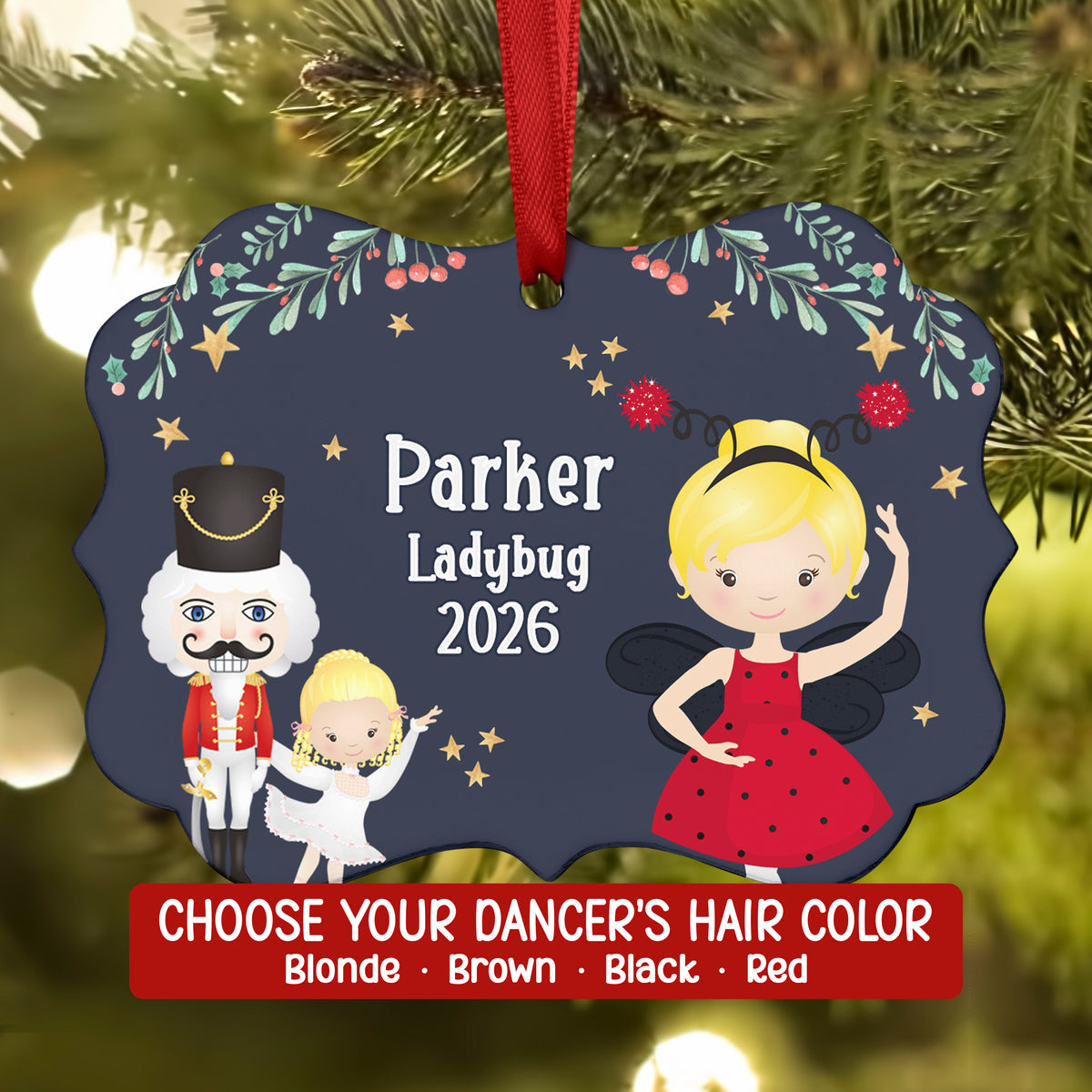 Ladybug Lady Bug • Nutcracker Christmas Ornament Personalized Custom Holiday Decor Gift Boy Girl Ballerina Ballet