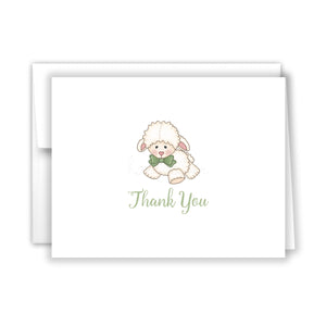 Little Lamb Sheep Thank You Cards • Folded Flat Note Card Stationery - Hart Paper