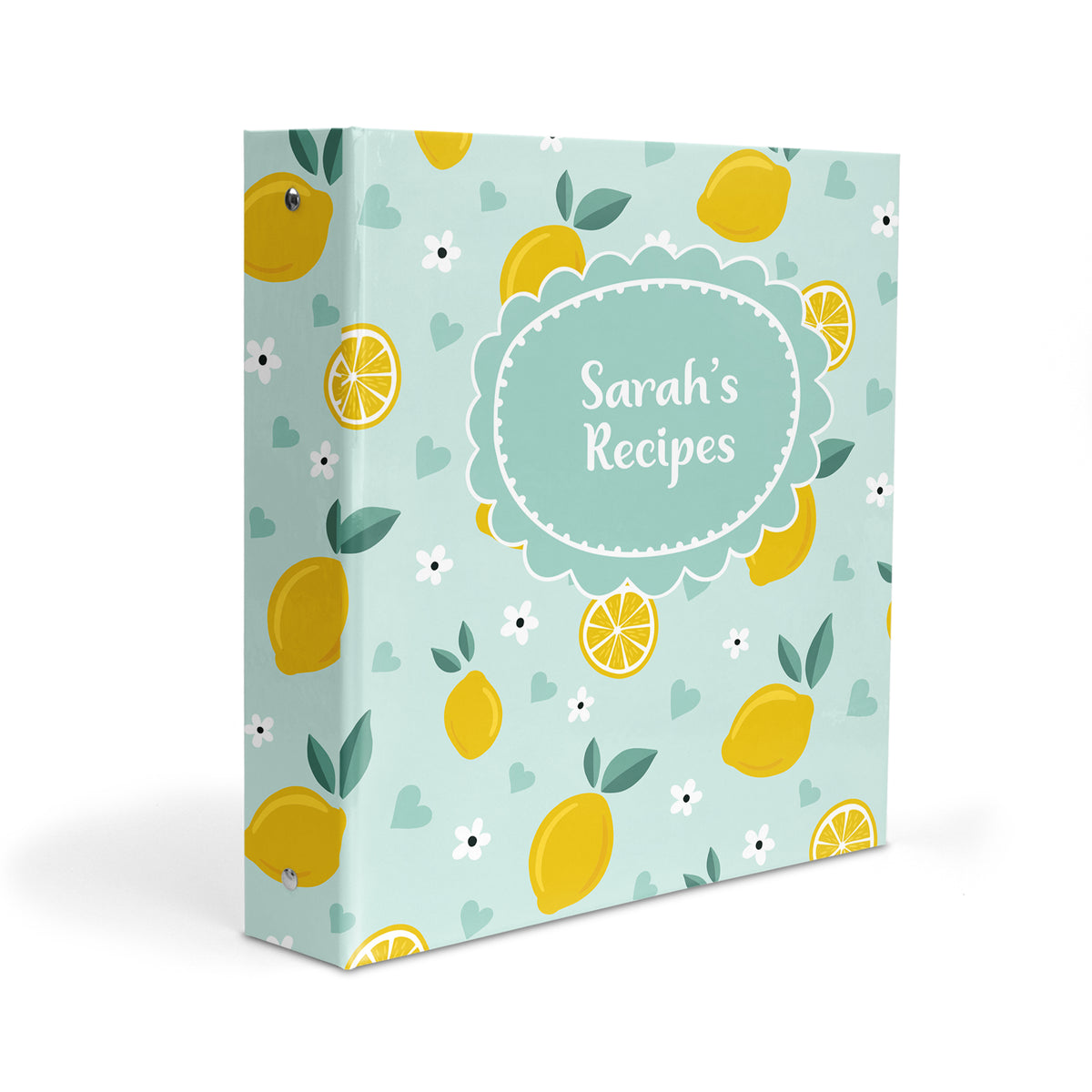 Lemon Personalized Custom 2" 3 Ring Recipe Book Binder