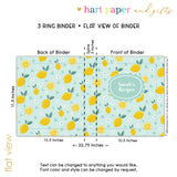 Lemon Personalized 2" 3 Ring Recipe Book Binder