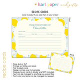 Lemon Personalized 2" 3 Ring Recipe Book Binder