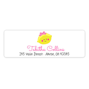 Girl Lemon Return Address Labels • Self Adhesive Stickers