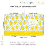 Lemon Personalized 2" 3 Ring Recipe Book Binder