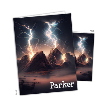 Lightening Bolt Personalized 2-Pocket Folder