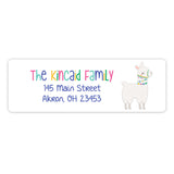 Rainbow Llama Return Address Labels • Self Adhesive Stickers