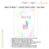 Llama Rainbow Minky Blanket Personalized Custom