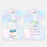 Llama Alpaca Rainbow Luggage Bag Tag