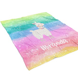 Llama Rainbow Minky Blanket Personalized Custom