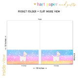 Llama Alpaca Rainbow Personalized 2-Pocket Folder