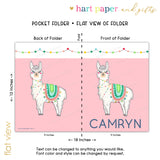 Llama Alpaca Personalized 2-Pocket Folder