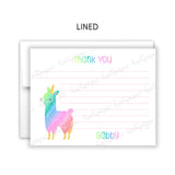 Llama Unicorn Thank You Note Card Stationery • Fill in Blank, Lined or Blank Cards