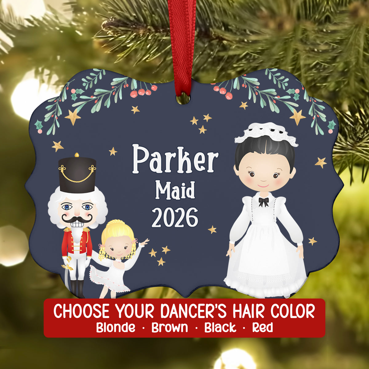 Maid Ladies • Nutcracker Christmas Ornament Personalized Custom Holiday Decor Gift Boy Girl Ballerina Ballet