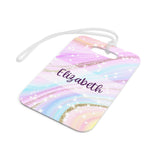 Rainbow Marble Luggage Bag Tag