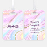 Rainbow Marble Luggage Bag Tag