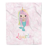 Mermaid Rainbow Minky Blanket Personalized Custom