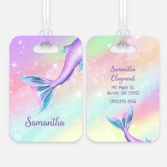 Rainbow Mermaid Tail Luggage Bag Tag