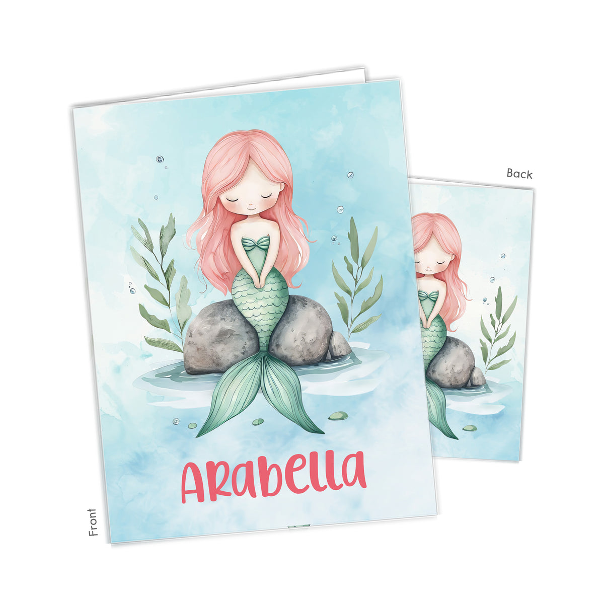 Mermaid Rainbow Personalized Custom 2-Pocket Folder • School Office Supplies