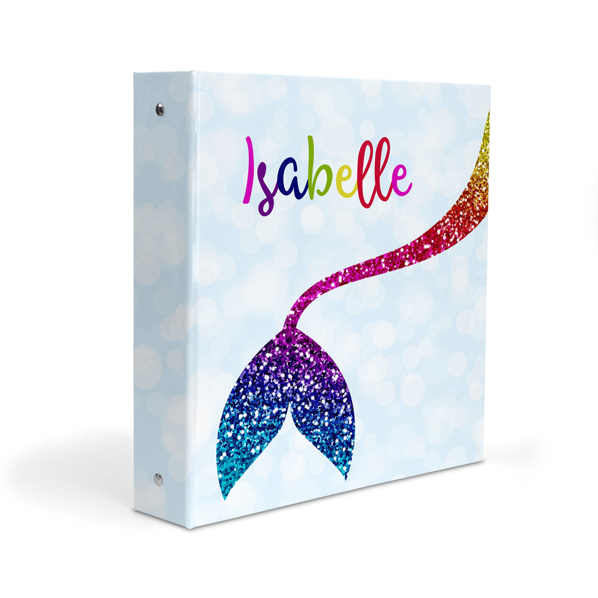 Mermaid Tail Rainbow Personalized Custom 2" 3 Ring Binder • School Office Supplies