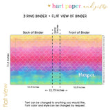 Mermaid Rainbow Scales Personalized 2" 3 Ring Binder