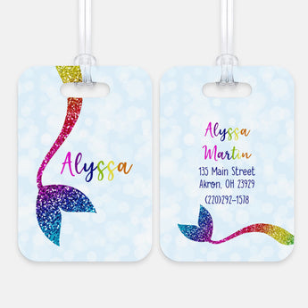 Rainbow Mermaid Tail Luggage Bag Tag