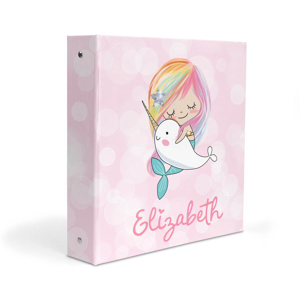Mermaid Narwhal Rainbow Personalized Custom 2" 3 Ring Binder • School Office Supplies
