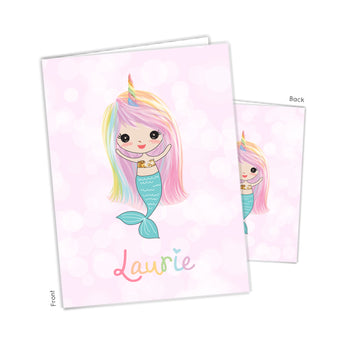 Rainbow Mermaid Personalized 2-Pocket Folder