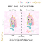Rainbow Mermaid Personalized 2-Pocket Folder