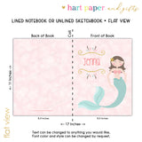 Rainbow Mermaid Personalized Notebook or Sketchbook