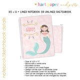 Rainbow Mermaid Personalized Notebook or Sketchbook