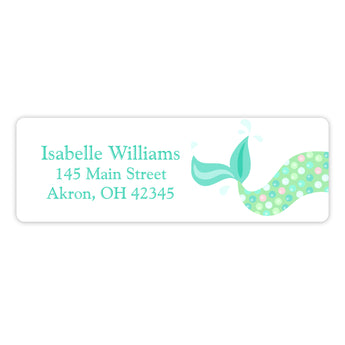 Mermaid Tail b Return Address Labels • Self Adhesive Stickers