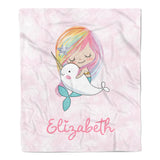 Rainbow Mermaid Narwhal Minky Blanket Personalized Custom