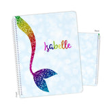 Rainbow Mermaid Tail Personalized Notebook or Sketchbook