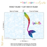 Rainbow Mermaid Tail Personalized 2-Pocket Folder