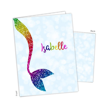 Rainbow Mermaid Tail Personalized 2-Pocket Folder