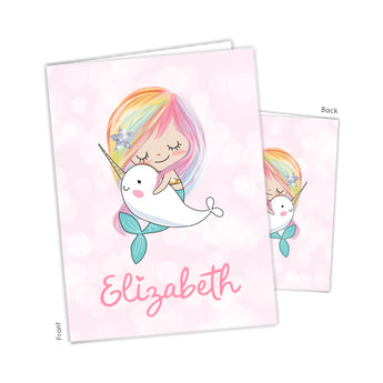Rainbow Mermaid Narwhal Personalized 2-Pocket Folder
