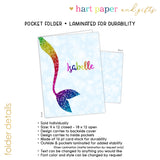 Rainbow Mermaid Tail Personalized 2-Pocket Folder