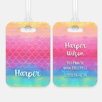 Rainbow Mermaid Scales Luggage Bag Tag