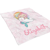 Rainbow Mermaid Narwhal Minky Blanket Personalized Custom