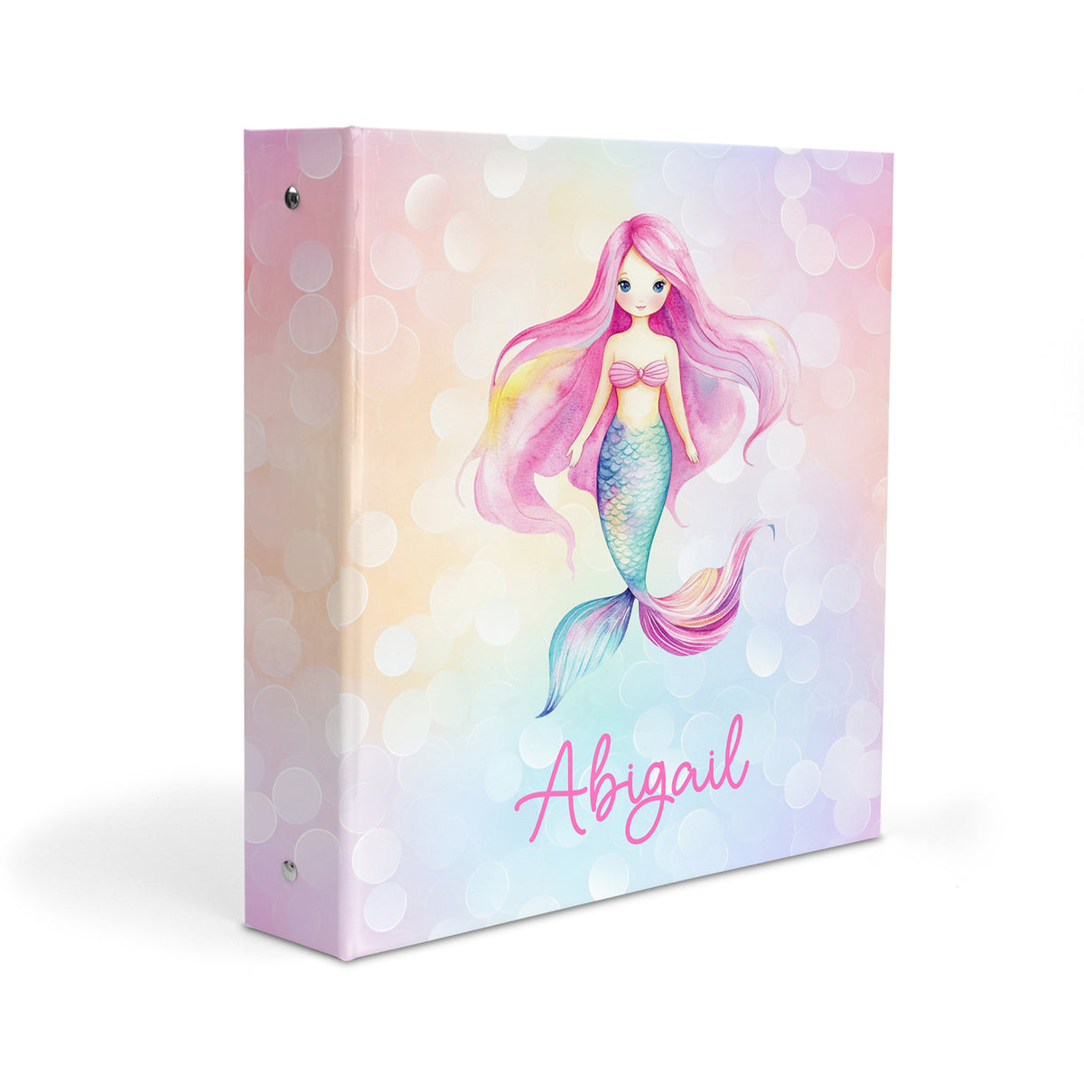 Mermaid Rainbow Personalized Custom 2" 3 Ring Binder • School Office Supplies