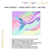 Mermaid Tail Rainbow Minky Blanket Personalized Custom