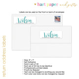 Script Name Return Address Labels • Self Adhesive Stickers