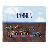 Monster Truck Construction Minky Blanket Personalized Custom
