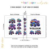 Monster Truck Personalized 2" 3 Ring Binder