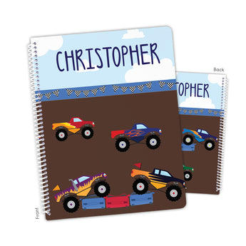 Monster Trucks Personalized Notebook or Sketchbook